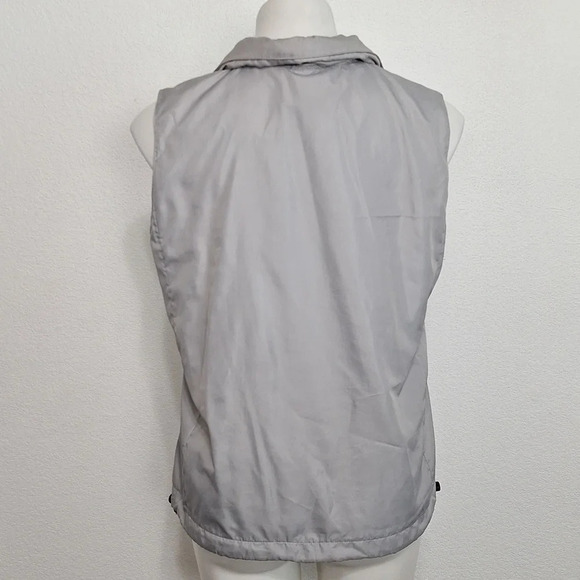 Lauren Ralph Lauren Light Gray Gorpcore Bohemian Button Front Collared Vest Sz S - Picture 4 of 8